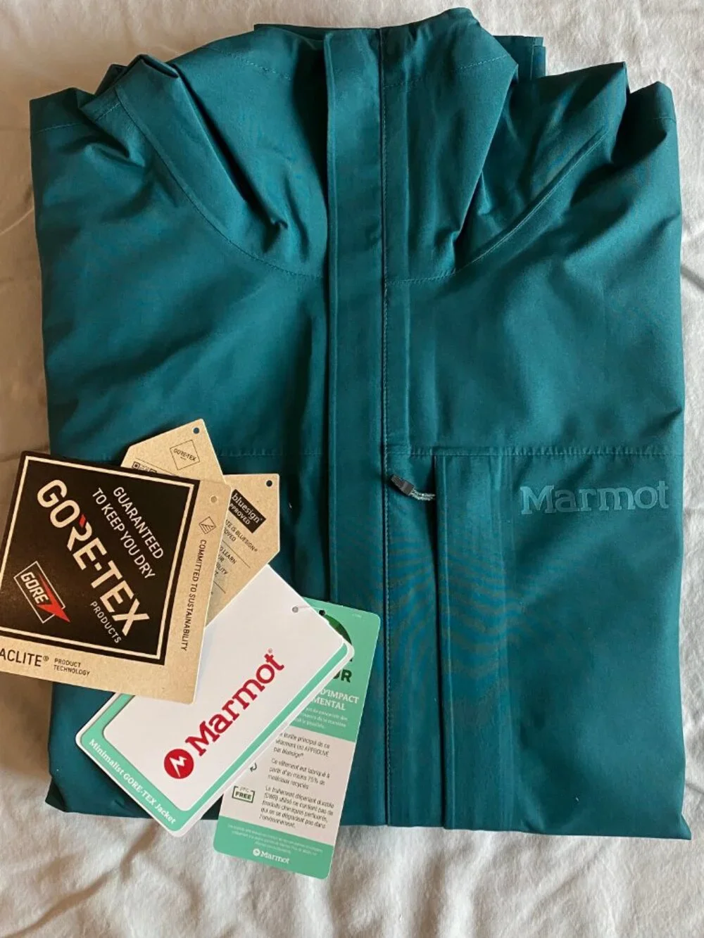 Marmot Minimalist GORE-TEX Shell Jacket Men's S in Turquoise/Blue/Green